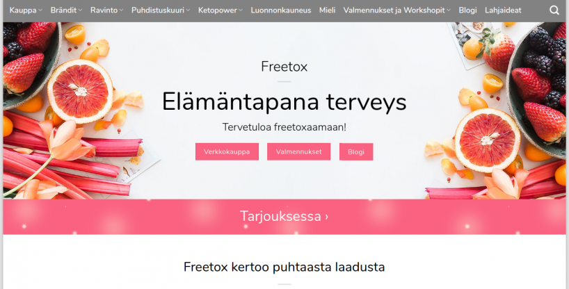 Referenssikuvaus: Freetox-verkkokauppa
